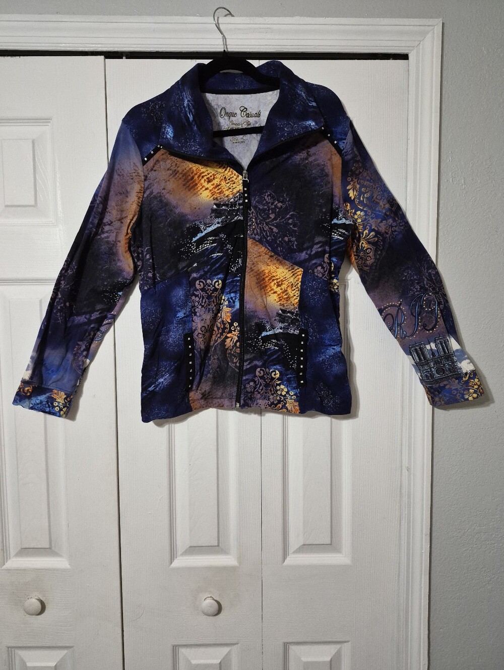 Artsy Boho Chic Paris Graphic Jacket